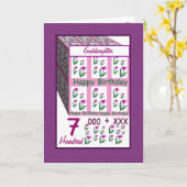 Carte GODDAUGHTER - Joyeux 7ème anniversaire (Fleur jaune)