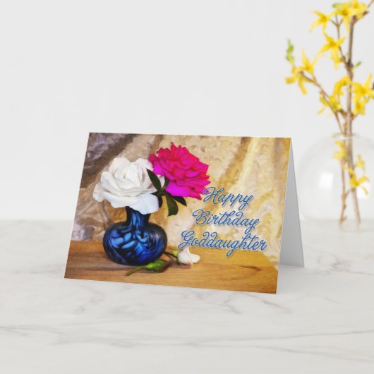 Carte Goddaughter, joyeux anniversaire (Fleur jaune)