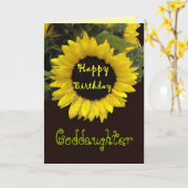 Carte GODDAUGHTER Personnalisé Nom Joyeux Anniversaire T (Fleur jaune)