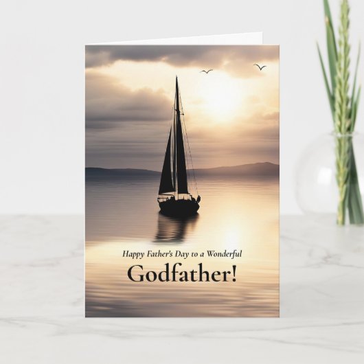 Carte Godfather Happy Fathers Day Sailboat  (Devant)