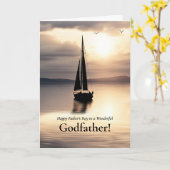 Carte Godfather Happy Fathers Day Sailboat  (Fleur jaune)