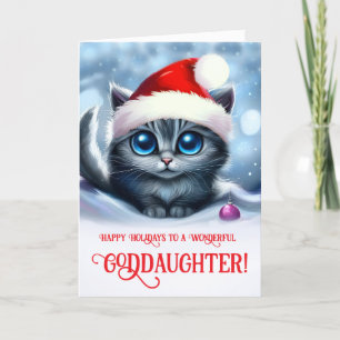 Carte Godgirl Christmas Holiday mignon gris