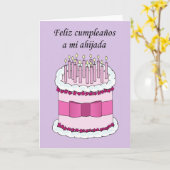 Carte Godgirl espagnole Joyeux anniversaire (Fleur jaune)