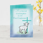 Carte Godgirl First Confession Lampe Cross sur Turquoise (Fleur jaune)