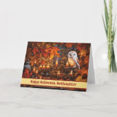 Carte Godgirl Happy Halloween avec belle chouette (Devant)
