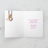 Carte Godgirl Joyeux anniversaire mignonne fée sur fleur (Intérieur)