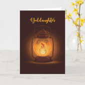 Carte Godgirl Pensez à vous au camp avec lanterne (Fleur jaune)