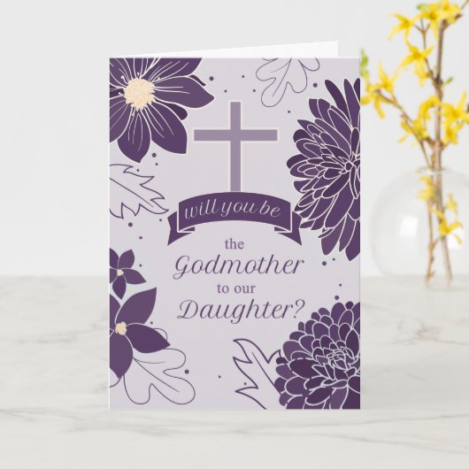 Carte Godmère Demande de fille Bold Plum Botanique (Fleur jaune)