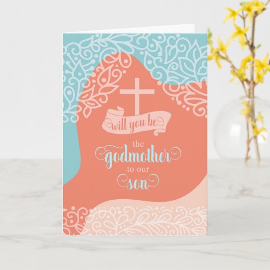 Carte Godmère demande orange et bleu avec croix (Fleur jaune)