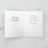 Carte Godmère Fleurs vertes d'anniversaire (Intérieur)