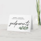 Carte Godparents Cadeaux Merci pour être mes parents (Devant)