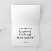 Carte Godparents Proposition Photo Calligraphie (Intérieur)