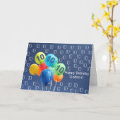 Carte Godson, ballons colorés à 10 ans (Fleur jaune)