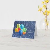 Carte Godson, ballons colorés à 9 ans (Fleur jaune)