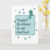 Carte Godson Frog en Jeans, Anniversaire, Pois (Fleur jaune)