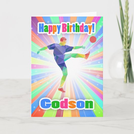 Carte Godson, joueur de football Anniversaire Colorful A (Devant)
