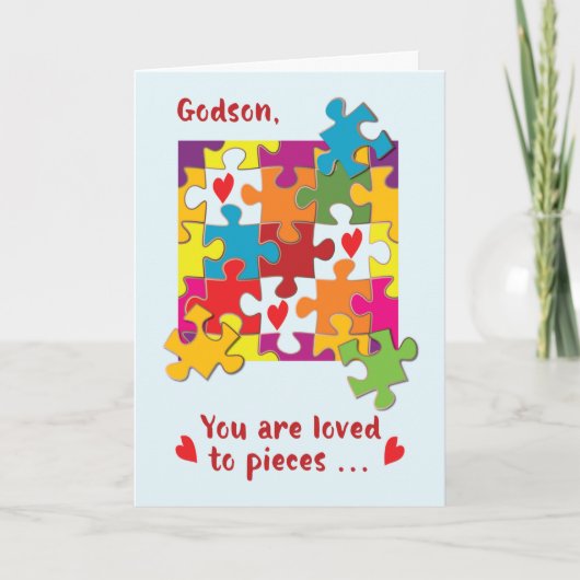 Carte Godson Valentine Puzzle Amour aux pièces (Devant)