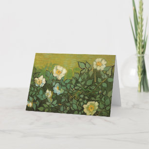 Carte Gogh Wild Roses Fleurs Fleurs Vignes Art Vintage