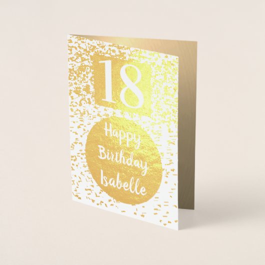Carte Gold 18e anniversaire personnalisée (Devant)