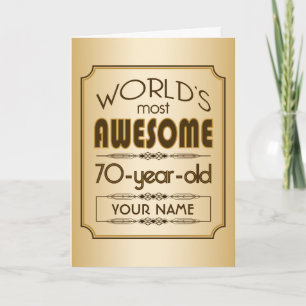 Carte Gold 70th Anniversaire Célébration Monde meilleur