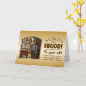 Carte Gold 95th Birthday World’s Best Custom Photo Frame (Fleur jaune)