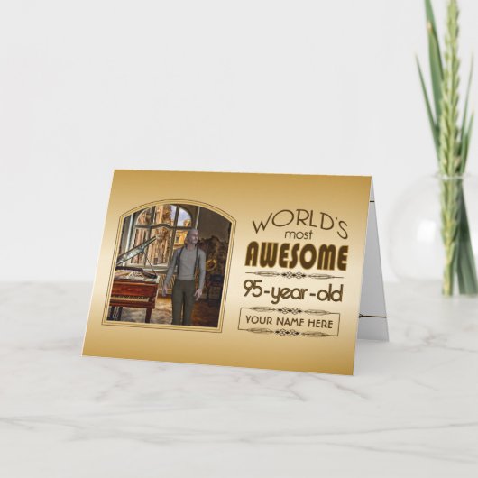 Carte Gold 95th Birthday World’s Best Custom Photo Frame (Devant)