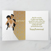 Carte Gold African American Couple Anniversaire (Intérieur)