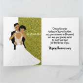 Carte Gold African American Couple Anniversaire (Intérieur)