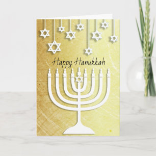 Carte Gold and White Menorah Happy
