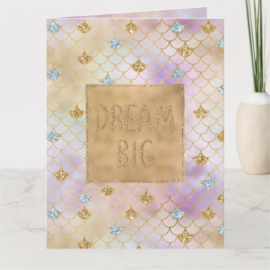 Carte Gold Aqua Parties scintillant Dream Purple Sirène (Devant)