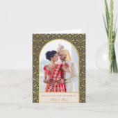 Carte Gold Art déco Mariage Merci photo (Devant)