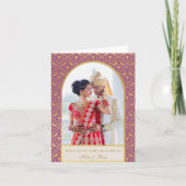 Carte Gold Art déco Mariage Merci photo (Devant)