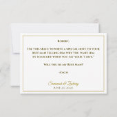 Carte Gold Be My Best Man Card (Dos)