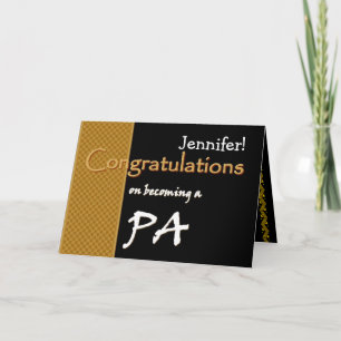 Carte Gold Black Félicitations Médecin adjoint