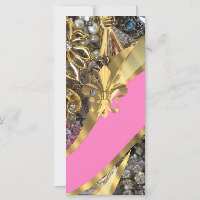 Carte Gold bling fleur de lys (Devant)
