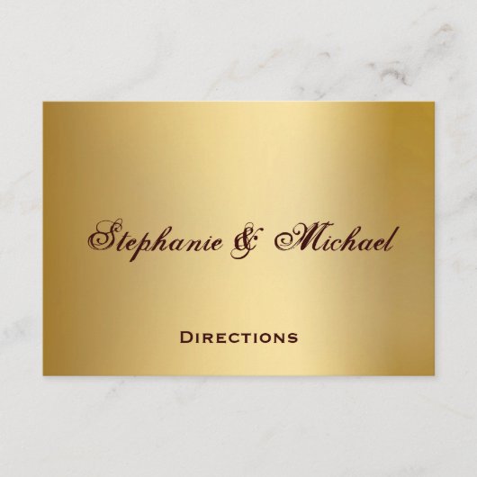 Carte Gold Blue Ocean Mariage Directions (Devant)