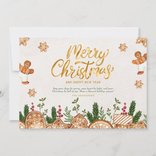 Carte Gold Brown Joyeux thème de Noël (Devant)