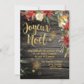 Carte Gold Calligraphy Woodland French Joyeux Noel (Devant)