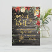Carte Gold Calligraphy Woodland French Joyeux Noel (Debout devant)