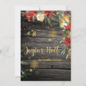 Carte Gold Calligraphy Woodland French Joyeux Noel (Dos)