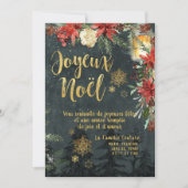 Carte Gold Calligraphy Woodland French Joyeux Noel (Devant)