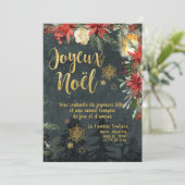 Carte Gold Calligraphy Woodland French Joyeux Noel (Debout devant)