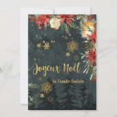 Carte Gold Calligraphy Woodland French Joyeux Noel (Dos)