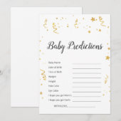 Carte Gold Celebration Baby shower Baby Predictions Jeu (Devant / Derrière)