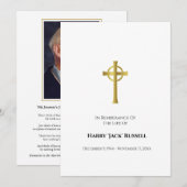 Carte Gold Celtic Cross Memorial avec photo (Devant / Derrière)