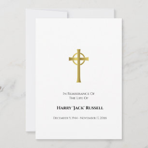 Carte Gold Celtic Cross Memorial avec photo