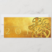 Carte Gold Chinese Dog Papercut 2018 Golden Flat C (Devant)