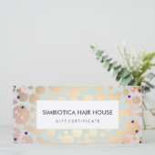 Carte Gold Circles Confetti Salon Spa certificat cadeau (Debout devant)