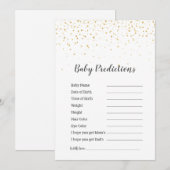 Carte Gold Confetti Baby shower "Baby Predictions" Jeu (Devant / Derrière)