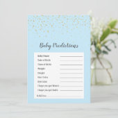 Carte Gold Confetti Blue Douche "Baby Predictions" Jeu (Debout devant)